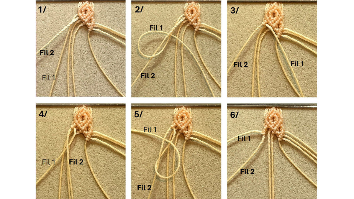 Bracelet en micro-macramé et breloques : Etape 15