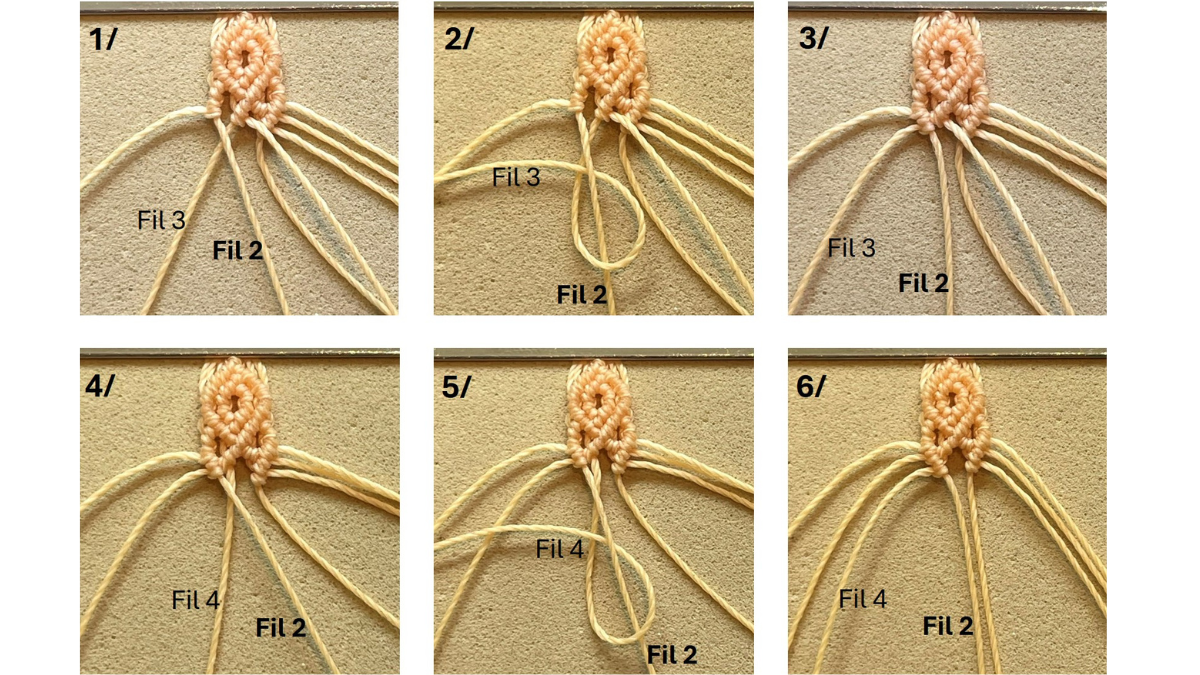 Bracelet en micro-macramé et breloques : Etape 17