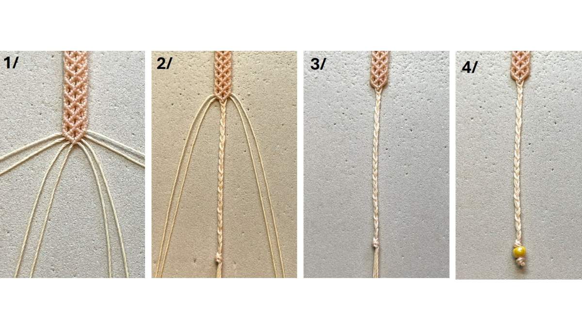 Bracelet en micro-macramé et breloques : Etape 20