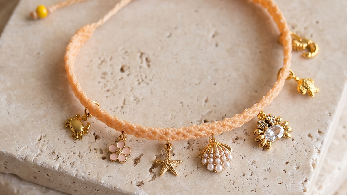 Bracelet en micro-macramé et breloques : Etape 22