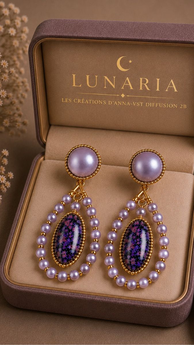 Boucles d'oreilles Lunaria par Les créations d'Anna®