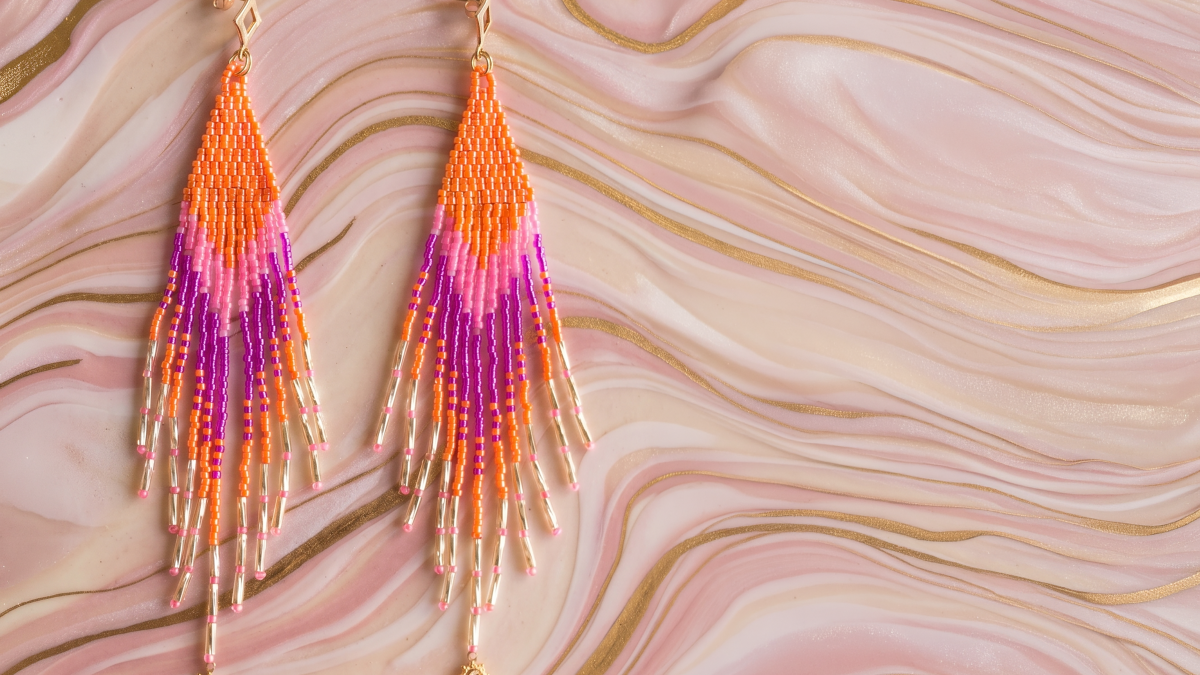 Schéma Boucles d'oreilles en double brick stitch
