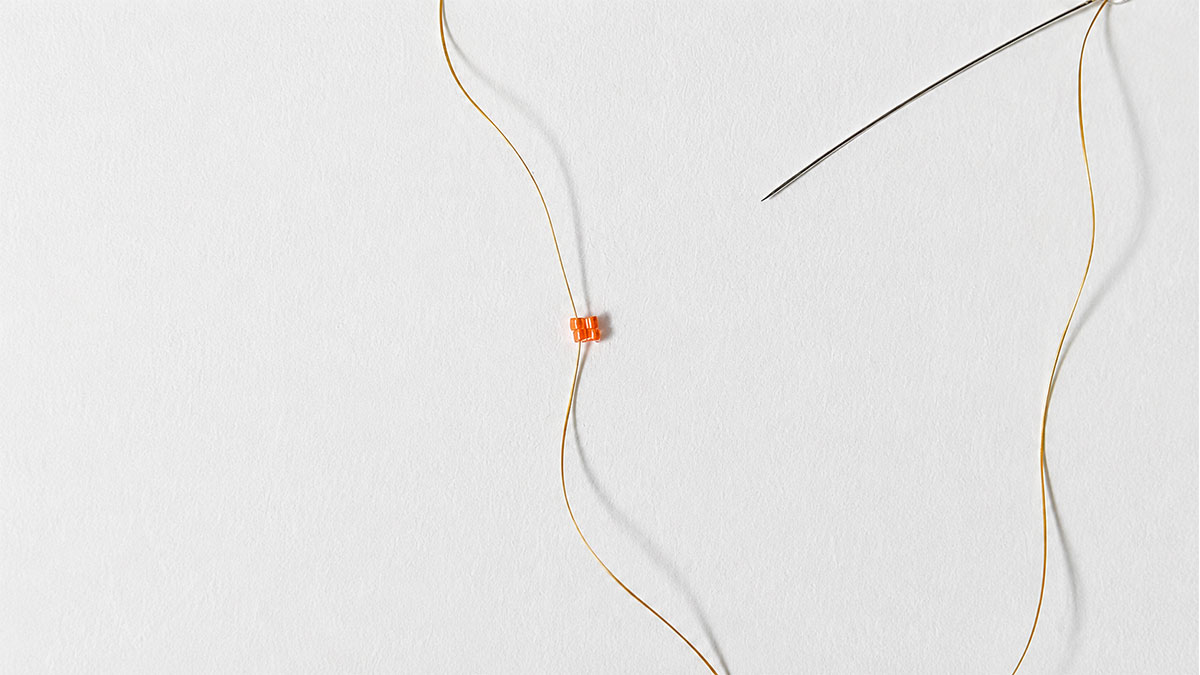 Boucles d'oreilles en double brick stitch : Etape 2
