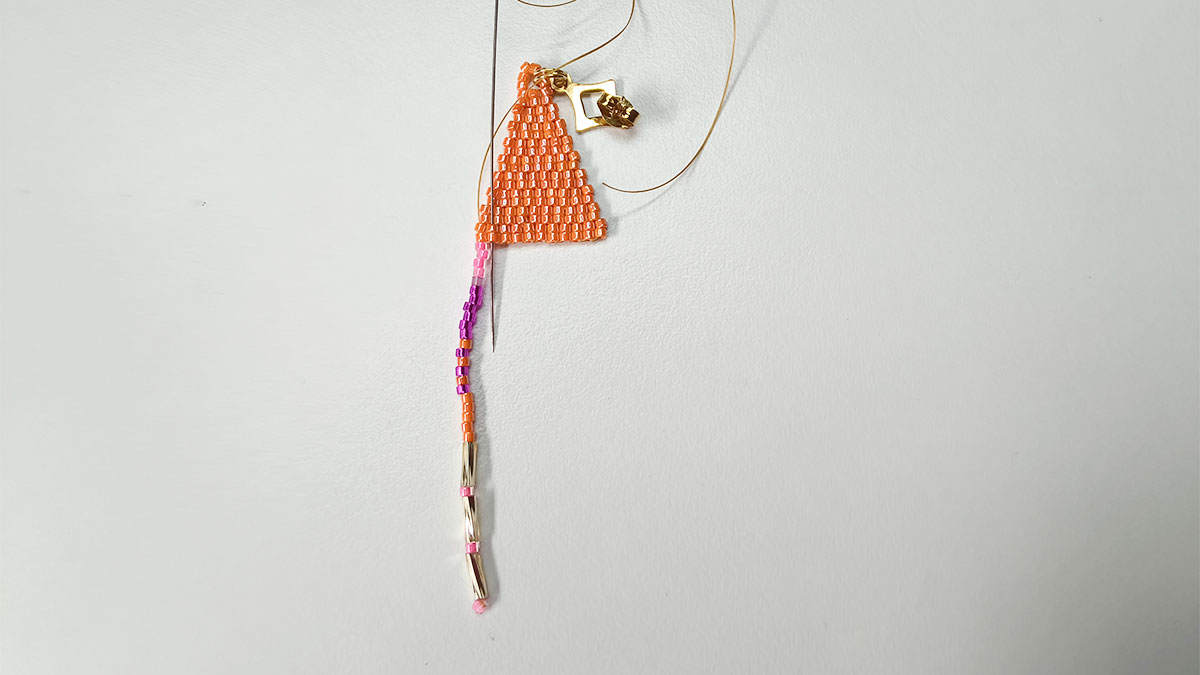 Boucles d'oreilles en double brick stitch : Etape 13
