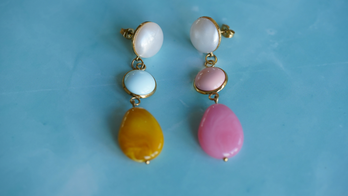 Tutoriel DIY : 3 modèles de boucles d'oreilles avec perles et cabochons en résine : Etape 6