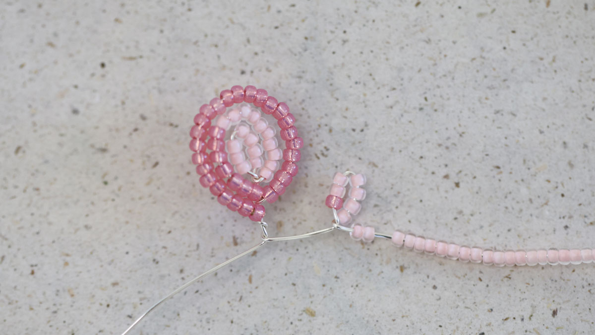 Fleurs d'Hortensia en perles : Etape 5