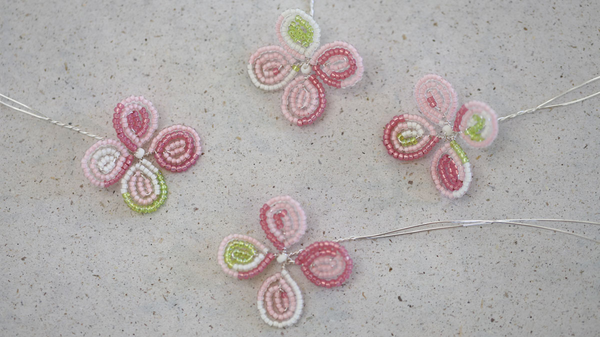 Fleurs d'Hortensia en perles : Etape 11
