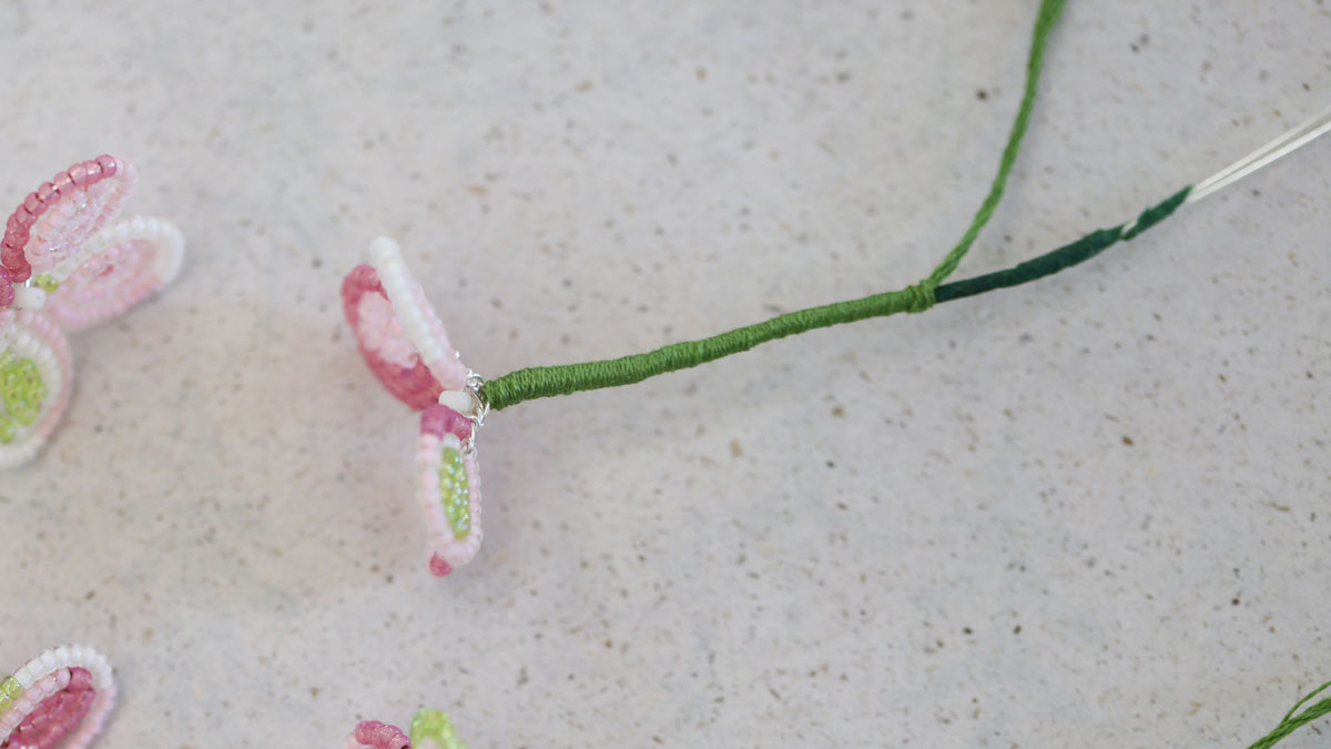 Fleurs d'Hortensia en perles : Etape 13