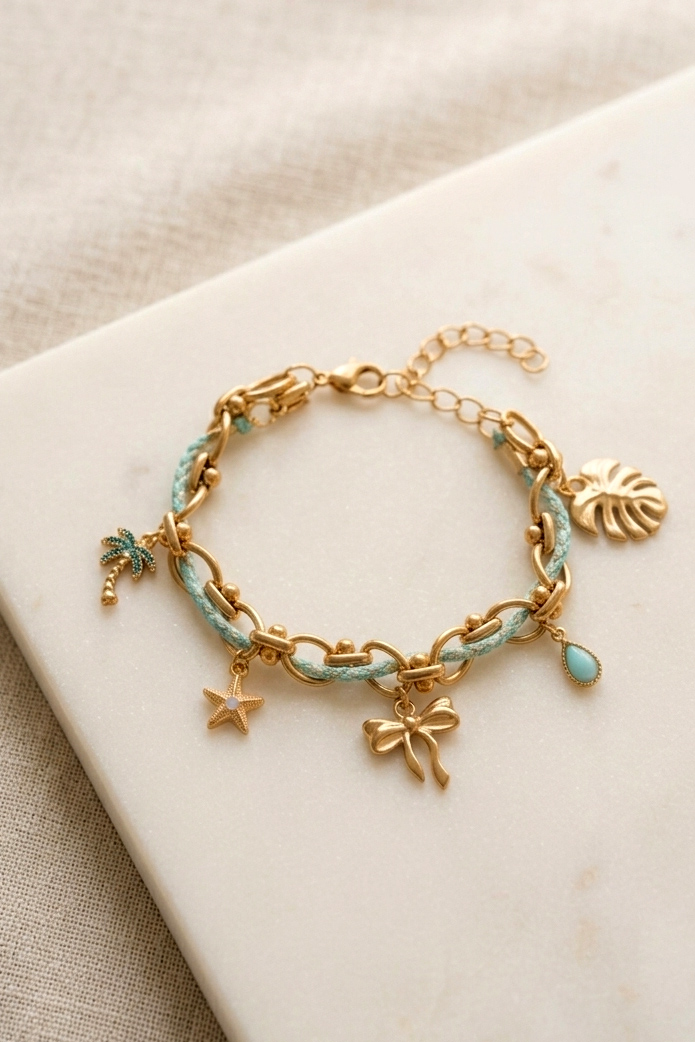 Schéma Bracelet cordon charms Schéma Bracelet cordon charms