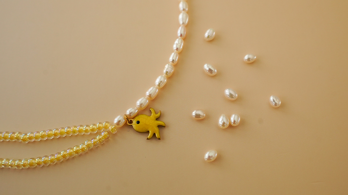 Collier perles Miyuki et perles d'eau douce — Tutoriel bijoux DIY facile : Etape 4 Collier perles Miyuki et perles d'eau douce — Tutoriel bijoux DIY facile : Etape 4