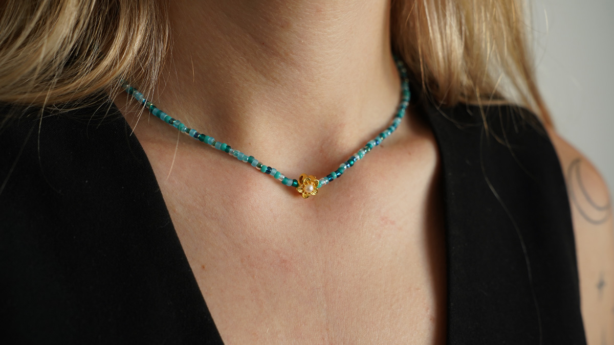 Schéma Collier en rocailles Miyuki turquoise