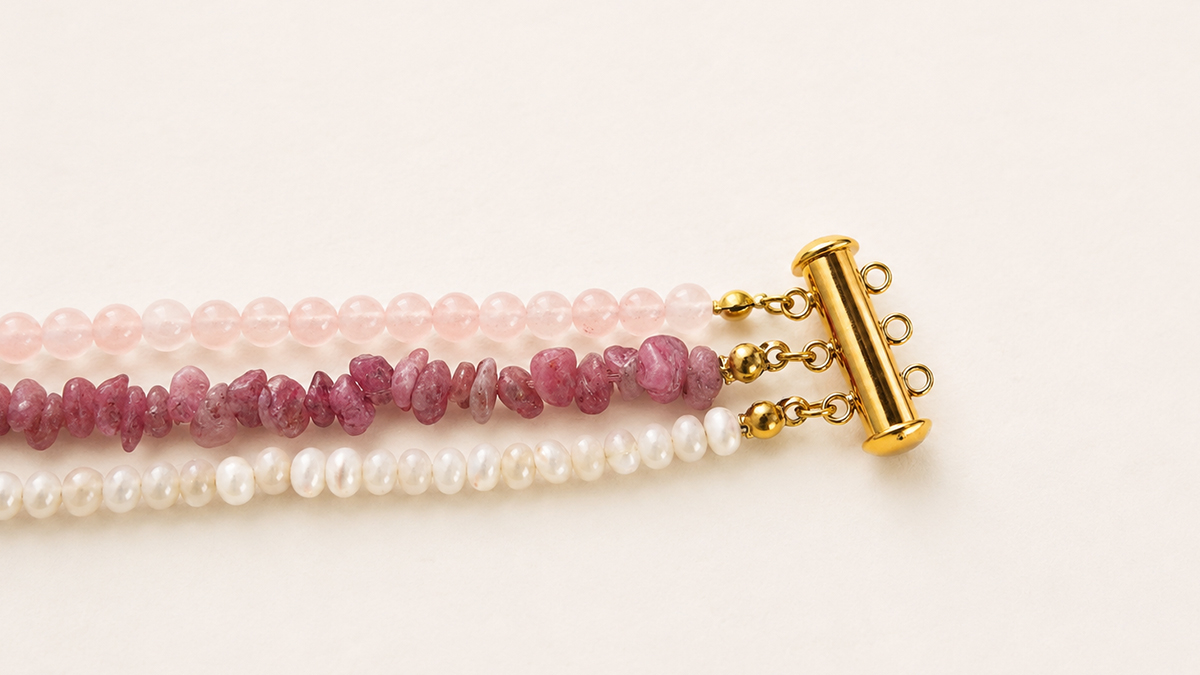 Collier multirangs en pierres gemmes et perles en nacre : Etape 7
