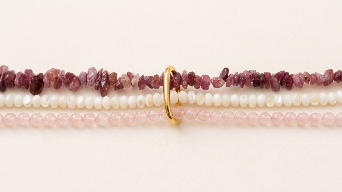 Collier multirangs en pierres gemmes et perles en nacre : Etape 6