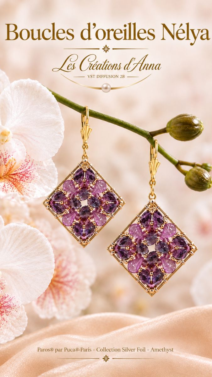 Schéma Boucles d'oreilles Nelya par Les créations d'Anna® Schéma Boucles d'oreilles Nelya par Les créations d'Anna®
