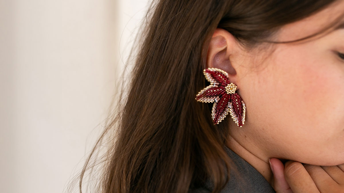 Schéma Boucles d’oreilles fleurs en tissage de perles Miyuki