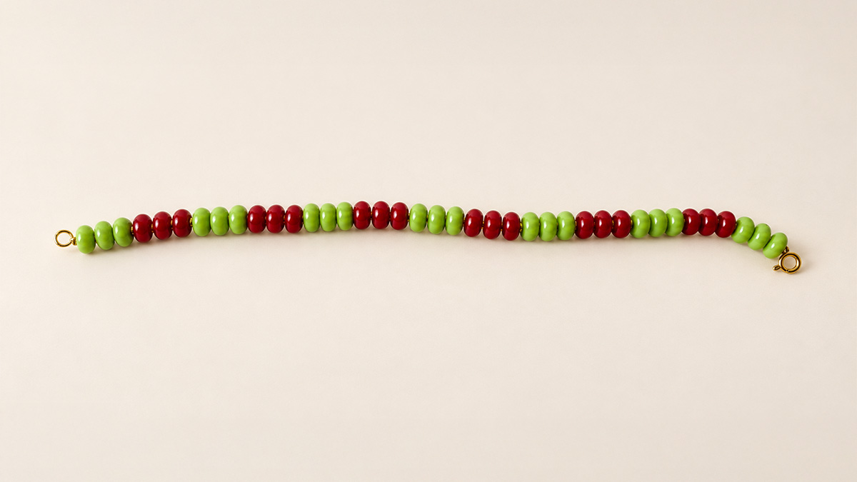 Trio de bracelets en perles Heishi et rocailles Miyuki dorées : Etape 2