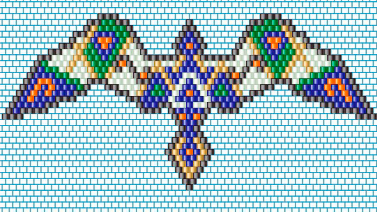 Sautoir oiseau en tissage brick stitch style amérindien : Etape 1 Sautoir oiseau en tissage brick stitch style amérindien : Etape 1