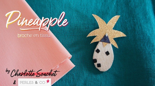 Schéma DIY broche en tissu pineapple
