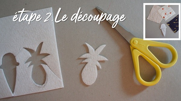 DIY broche en tissu pineapple : Etape 2