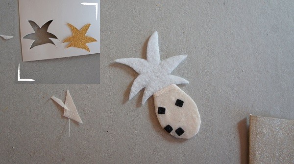 DIY broche en tissu pineapple : Etape 6