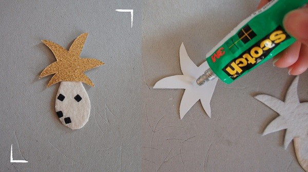DIY broche en tissu pineapple : Etape 7