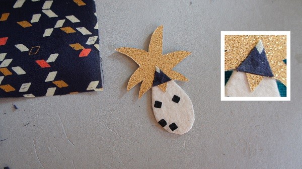 DIY broche en tissu pineapple : Etape 8