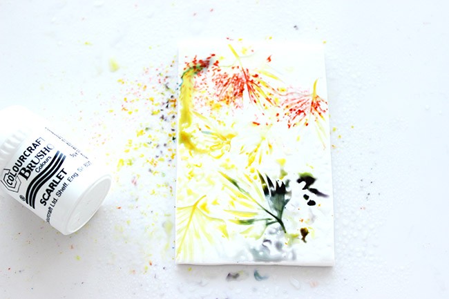 Marque-page en pâte Fimo et pigments Brusho : Etape 5