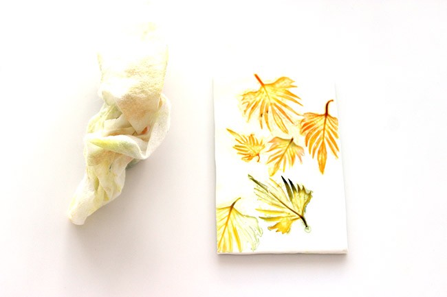 Marque-page en pâte Fimo et pigments Brusho : Etape 6