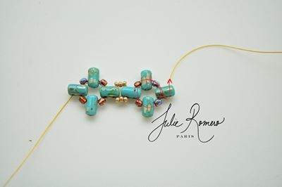 Bracelet perles en verre Groovy Tiles Rullas et Rocailles Miyuki : Etape 9 Bracelet perles en verre Groovy Tiles Rullas et Rocailles Miyuki : Etape 9