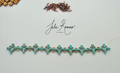 Bracelet perles en verre Groovy Tiles Rullas et Rocailles Miyuki : Etape 12 Bracelet perles en verre Groovy Tiles Rullas et Rocailles Miyuki : Etape 12