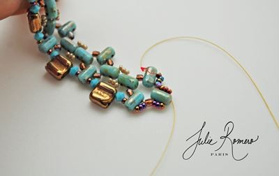 Bracelet perles en verre Groovy Tiles Rullas et Rocailles Miyuki : Etape 20 Bracelet perles en verre Groovy Tiles Rullas et Rocailles Miyuki : Etape 20