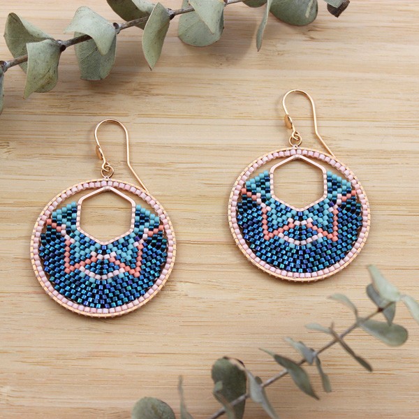 Schéma Créoles Tissage Brick Stitch Miyuki deux intercalaires Schéma Créoles Tissage Brick Stitch Miyuki deux intercalaires