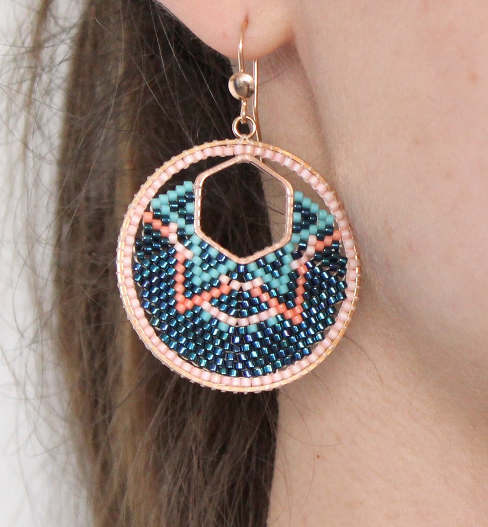 Schéma Créoles Tissage Brick Stitch Miyuki deux intercalaires Schéma Créoles Tissage Brick Stitch Miyuki deux intercalaires