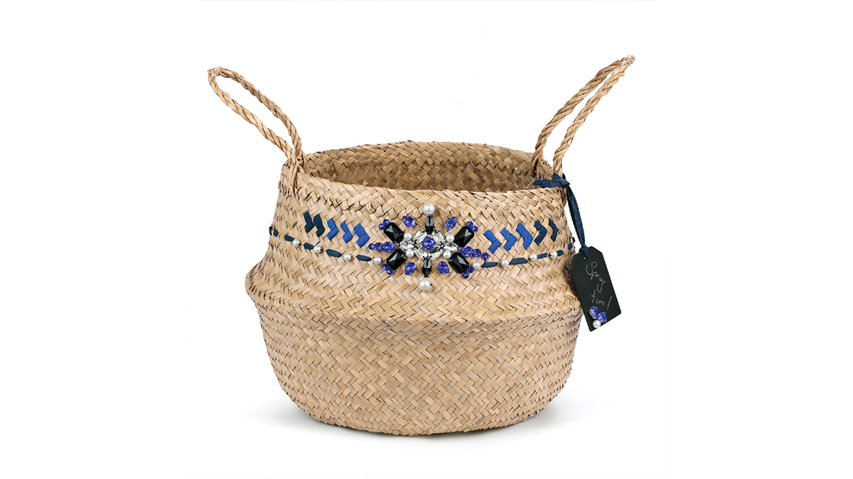 DIY facile custo panier thailandais avec pierres à coudre et cabochons PureCrystal majestic blue DIY facile custo panier thailandais avec pierres à coudre et cabochons PureCrystal majestic blue