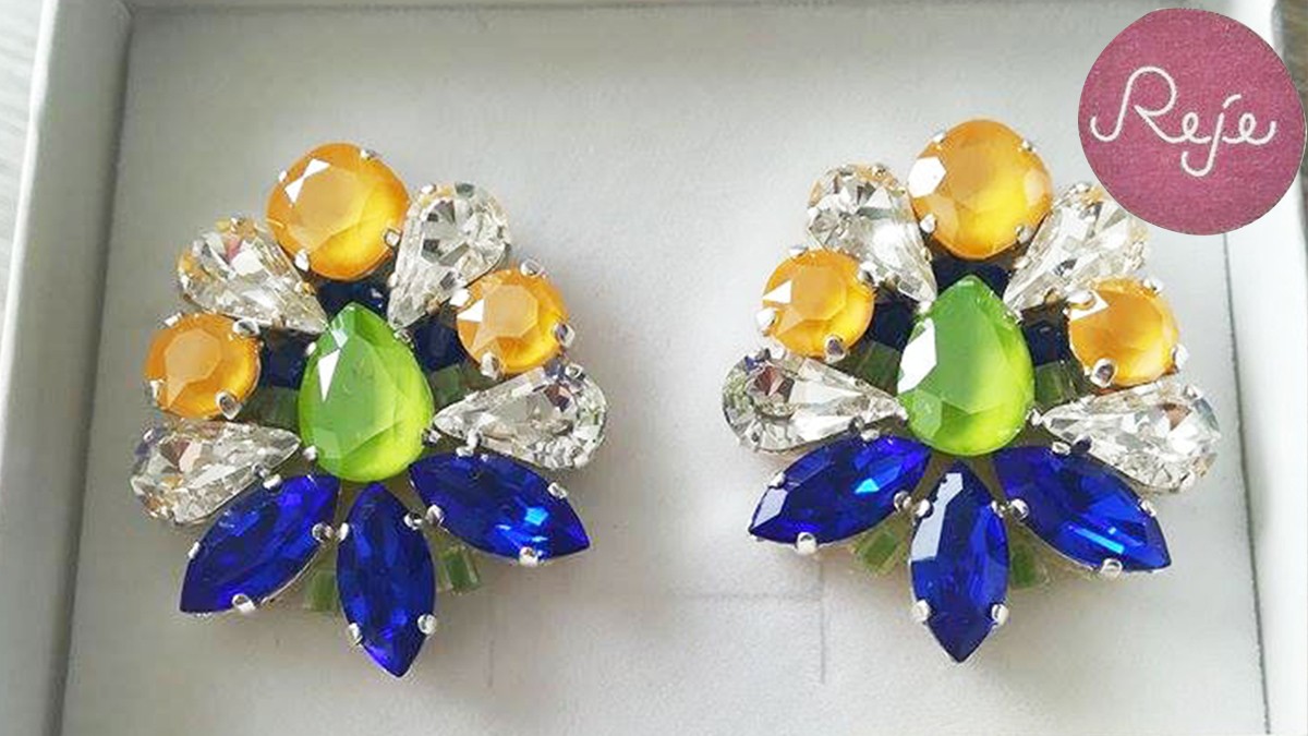 Schéma Boucles d'oreilles cabochons PureCrystal majestic blue, buttercup et lime Schéma Boucles d'oreilles cabochons PureCrystal majestic blue, buttercup et lime