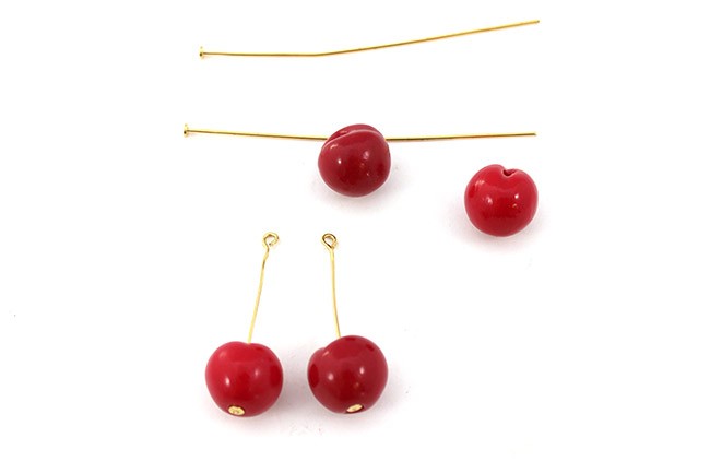 Boucles d'oreilles cerises en Fimo : Etape 8 Boucles d'oreilles cerises en Fimo : Etape 8