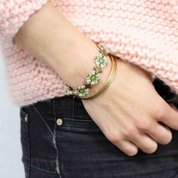 Schéma Bracelet Brick Stitch Miyuki et Star Beads