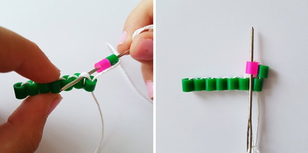 DIY tissage brickstitch en perles à repasser : Etape 4