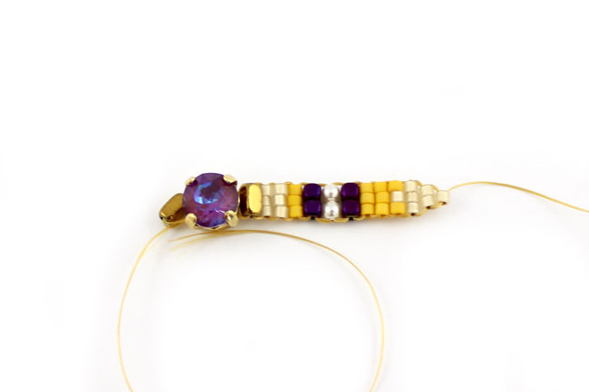 Bracelet tissage Square stitch cabochon PureCrystal DeLite : Etape 6