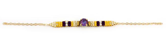 Bracelet tissage Square stitch cabochon PureCrystal DeLite : Etape 8