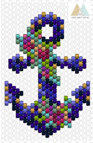 Schéma Pendentif ancre marine en perles miyuki de Mon petit bazar