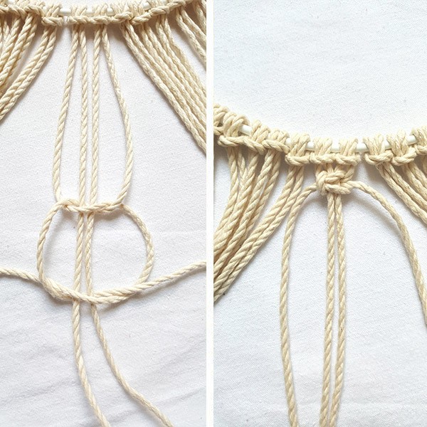 Couronne de Noël DIY en macramé : Etape 5