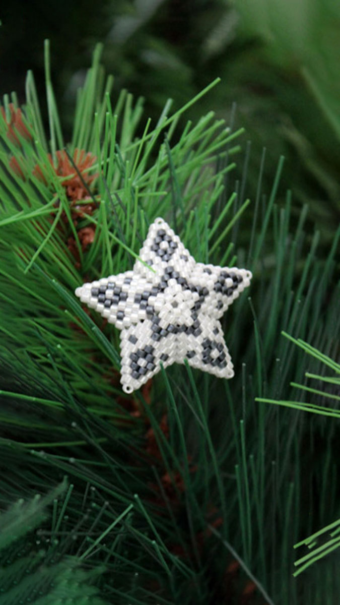 Schéma Tissage Etoile 3D en peyote circulaire avec perles Miyuki Delicas